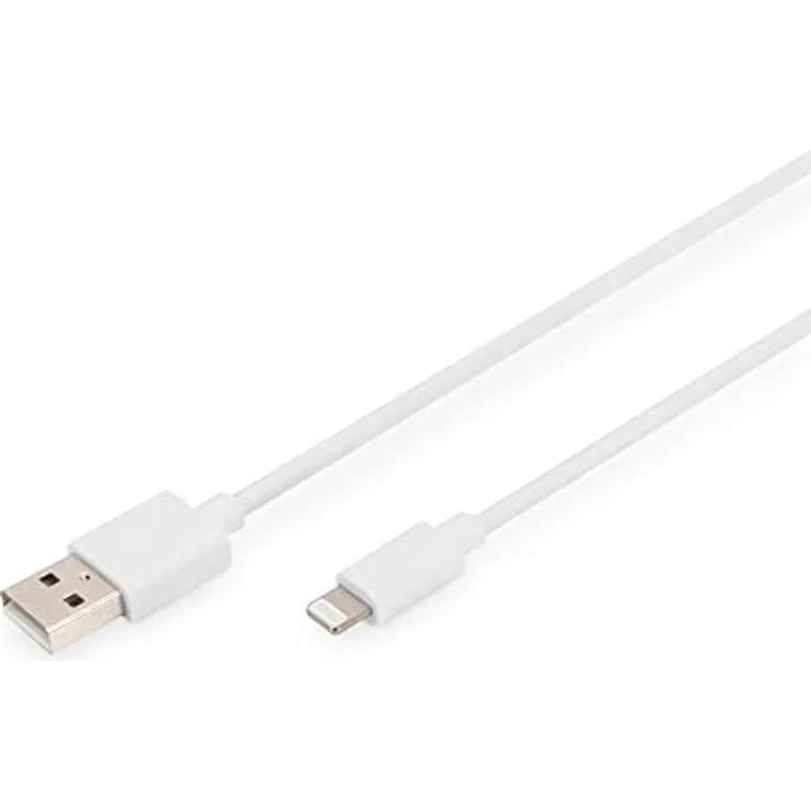 DIGITUS USB-A zu Lightning MFI C89, 2M Daten und Ladekabel, weiß, 5V, 2.4A – Bild 1