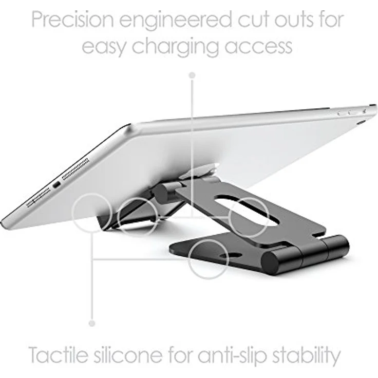 Desire2 Tablette Stand Multi-Angle Portable Halter für Tabletten 7-10 Zoll und Smartphones Leichte Durable Aluminium Body Kompatibel für – Bild 4