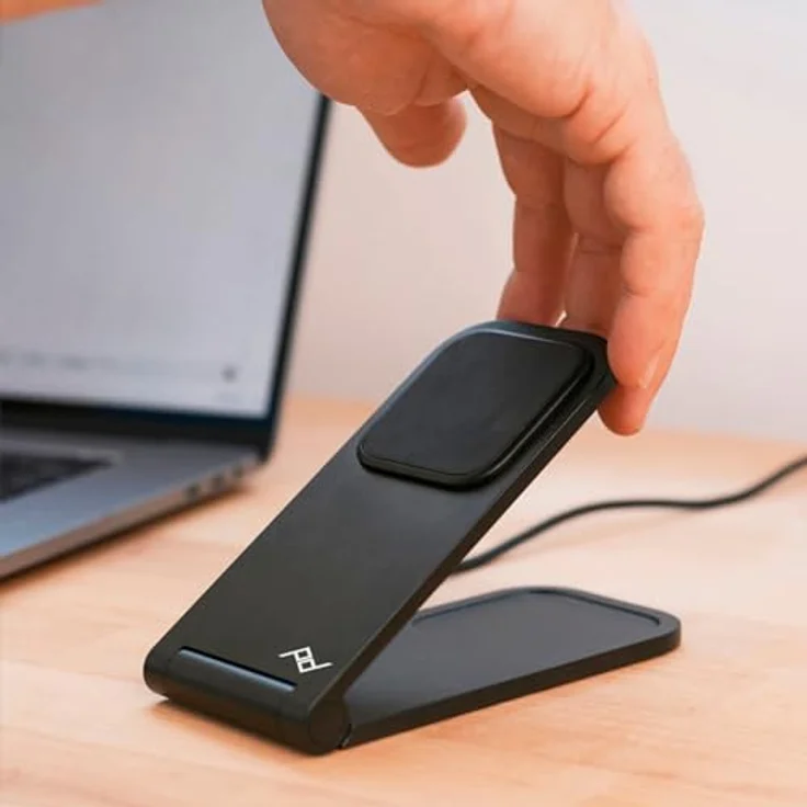 Peak Design Mobile Wireless Charging Stand V2, Qi2-zertifizierter 15 W Wireless Charger mit flexiblem Betrachtungswinkel, schwarz – Bild 4