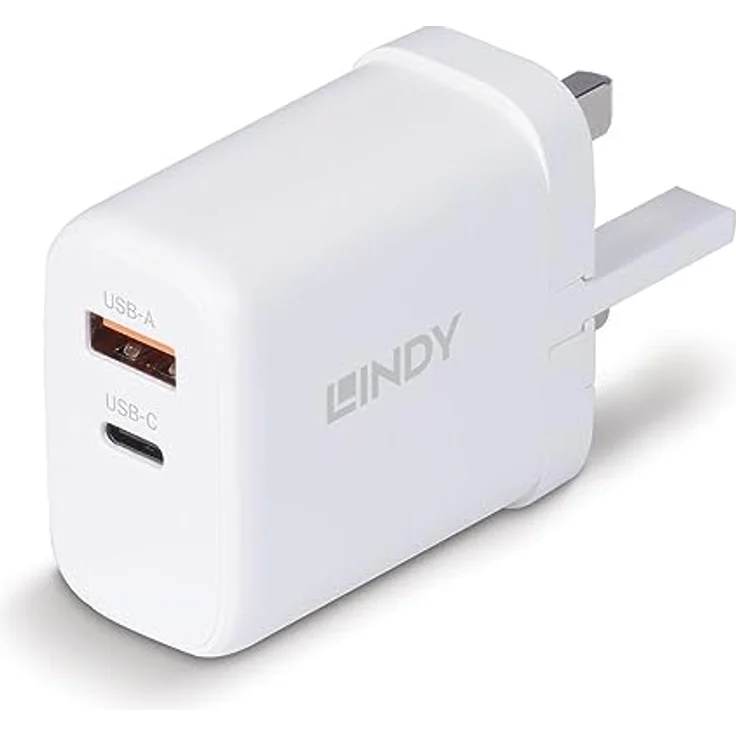 Lindy USB Ladegerät Typ A+C GaN Charger 65W, weiß - Schnellladefunktion mit 65W Power Delivery und 45W Schnellladung – Bild 1