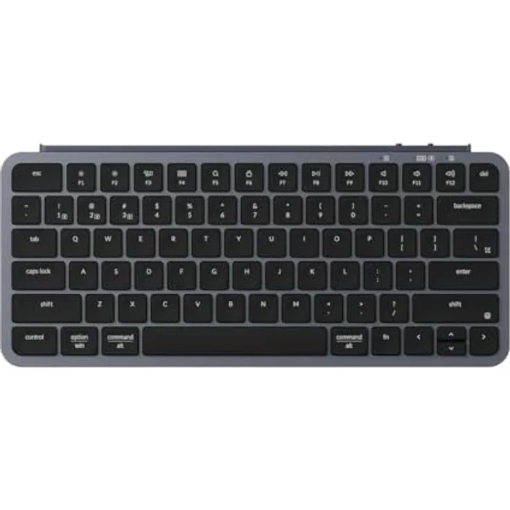 Keychron B1 Pro Ultraflache kabellose Tastatur mit ZMK-Anpassung, QWERTY US ANSI, 3-Modus Bluetooth/2,4 GHz/Kabel 425 g leicht mit 1.200 Stunden Akkulaufzeit für Mac/Windows - Grau