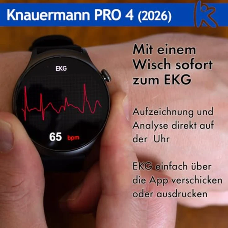 Knauermann PRO 4 (2026) 47 mm, Smartwatch mit AMOLED-Display, 75 Sportmodi, 30 Tage Akkulaufzeit, Gesundheitsfunktionen und Telefonie – Bild 6