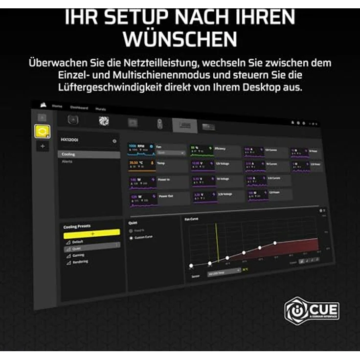 Corsair HXi Series (2025) HX1200i 80 PLUS Platinum Netzteil, 1.200 Watt, schwarz – Bild 8