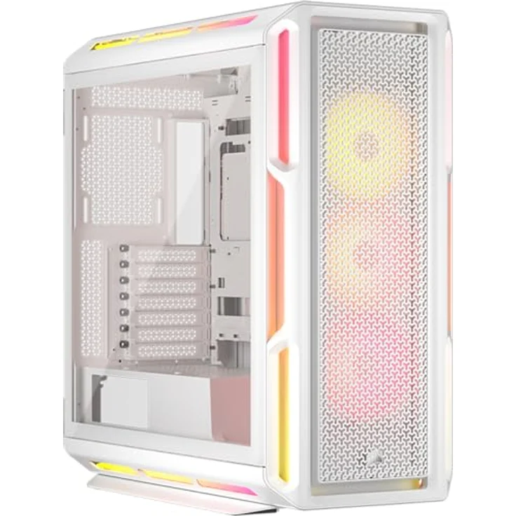 Corsair iCUE LINK 5000T LX RGB Mid-Tower ATX PC-Gehäuse - Aurora RGB-Lichtstreifen, LX120 RGB-Lüfter, Geräumiges Interieur - Weiß – Bild 1