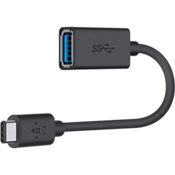 Belkin - USB-Adapter - 24-Pin-USB Typ C (M) - 9-polig USB Typ A (W) - 12,7 cm (USB3.0) - Schwarz (F2CU036BTBLK) – Bild 2