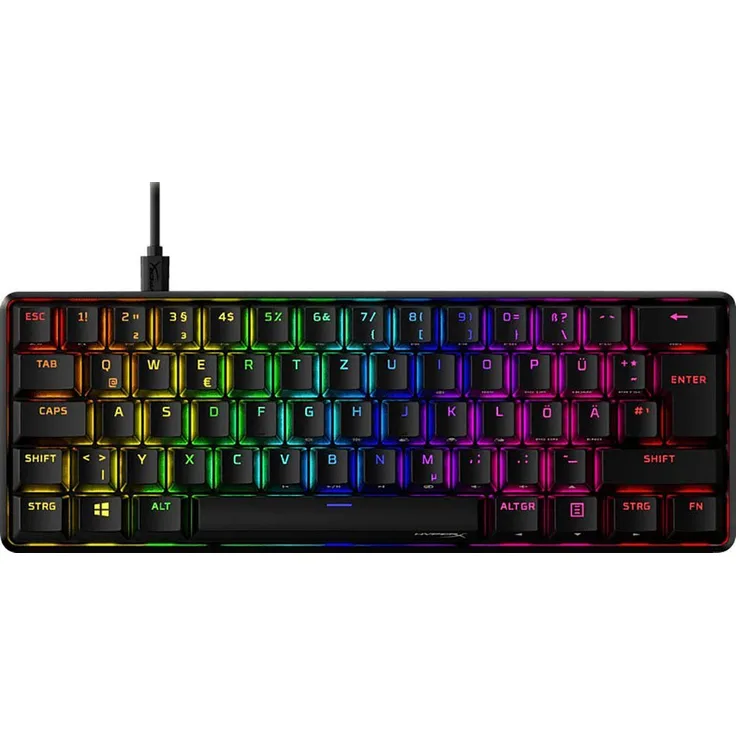 HyperX Alloy Origins 60 Gaming-Tastatur, Aluminiumrahmen, HyperX Switches, RGB-Beleuchtung