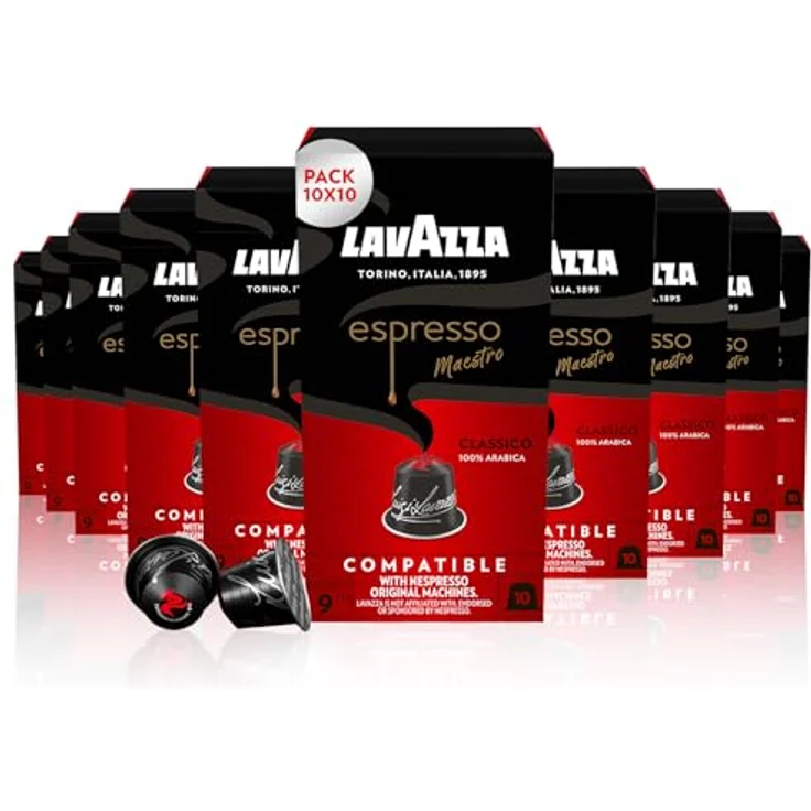 Lavazza Espresso Maestro Classico 10 x 10 Kapseln, medium_roast - Espressomischung mit Noten von geröstetem Getreide und Keksen, Aroma-Safe Technology, höhere Intensität 9/13, mittlere Röstung – Bild 1