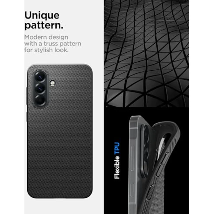 Spigen Liquid Air Hülle für Samsung Galaxy A56 5G [Anti-Rutsch] mit Militärschutz und Stoßfesten Schutzecken – Matte Black – Bild 3