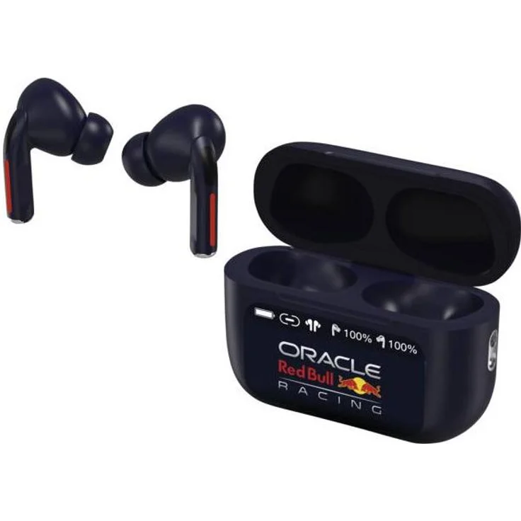 Red Bull Racing RDBTWS, True Wireless Stereo Kopfhörer mit integriertem Mikrofon und kabellosem Laden, Dunkelblau