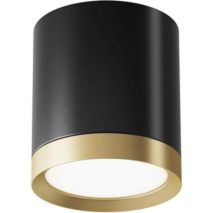 Maytoni Moderne Deckenleuchte Hoop 1xGX53 Schwarz mit Gold - 12W für verschiedene Räume