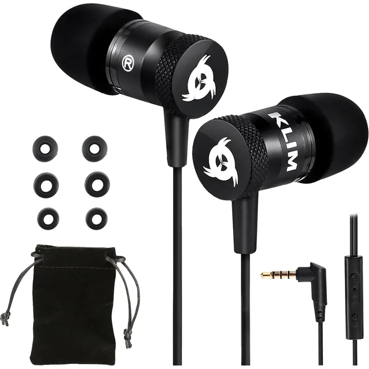 KLIM Fusion In-Ear Kopfhörer mit Mikrofon, Memory Foam, Geräuschisolierung, 3.5 mm Klinke, geeignet für Gaming & Sport