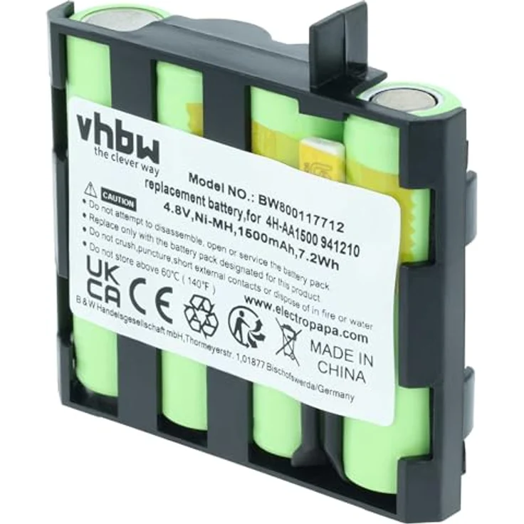 vhbw Akku passend für Compex Muskelstimulator Geräte - Ersetzt Compex 4H-AA1500, 4H-AA2000, 941210, 941213 - (NiMH, 1500mAh, 4.8V) - Accu, Ersatzakku – Bild 9