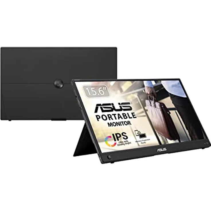 ASUS ZenScreen Go MB16AWP - 15,6 Zoll tragbarer USB Monitor - Full HD 1920x1080, Hybrid Typ-C, Mini HDMI, Autorotation, Kickstand, Akku, Wireless Mirroring, Stativ Sockel - IPS, 16:9, entspiegelt – Bild 1