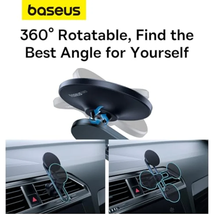 Baseus MagPro, magnetische Smartphone Halterung mit 360° Drehung, Schwarz – Bild 5
