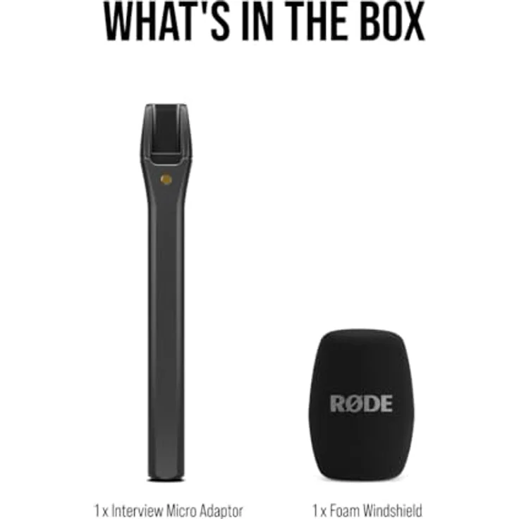 Rode Interview Micro, Handadapter für Wireless Micro, schwarz, inkl. Schaumstoffwindschutz, 54 x 54 x 266 mm, 80 g – Bild 9
