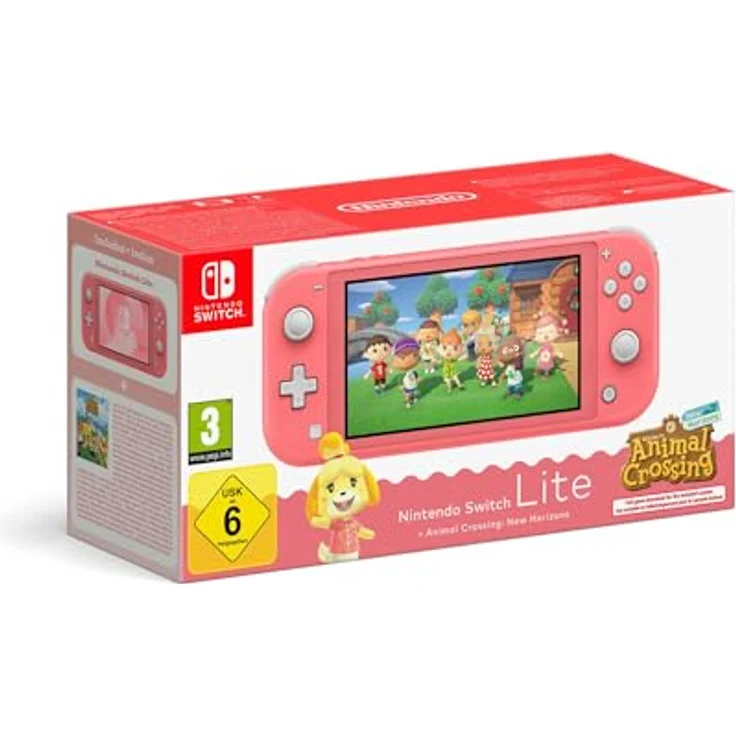 Nintendo Switch Lite - Animal Crossing New Horizons Bundle - tragbare Spielkonsole in Koralle, ergonomisches Design, WLAN-fähig – Bild 2