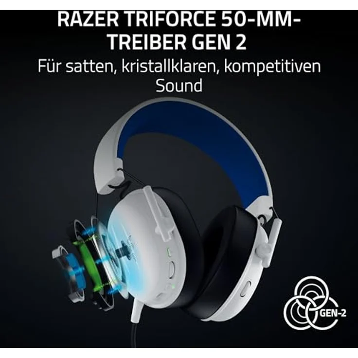 Razer BlackShark V3 X HyperSpeed, Kabelloses E-Sport Gaming Headset mit Triforce 50mm Treiber, abnehmbarem Mikrofon, 270 g, HyperSpeed 2,4 GHz & Bluetooth, PS5/PC | Weiß – Bild 3