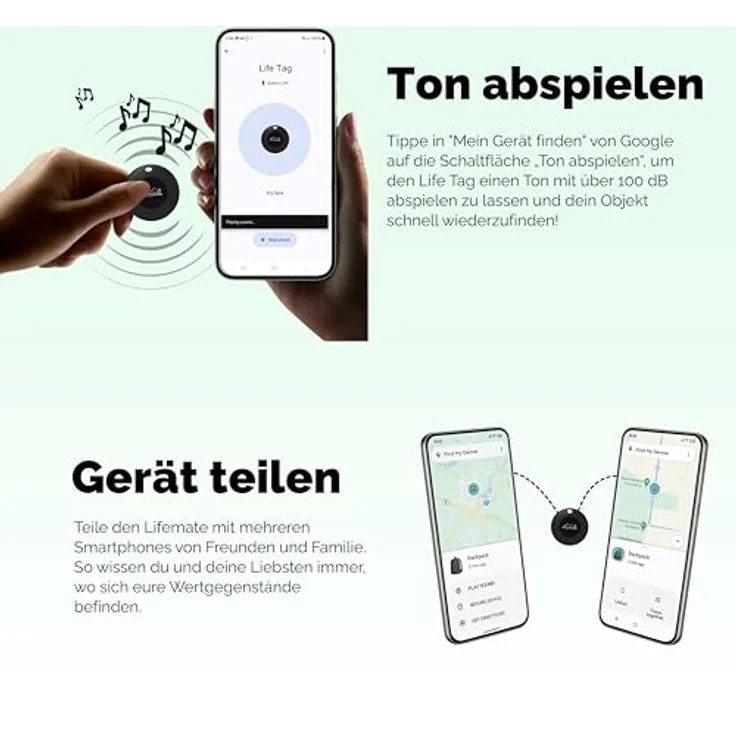 Lifemate Life Tag 8er-Pack, Bluetooth Schlüsselfinder mit „Mein Gerät Finden“-App, wasserdicht, lange Batterielaufzeit, ideal für Schlüssel, Taschen, Haustiere & Gepäck, Android-Kompatibilität – Bild 5