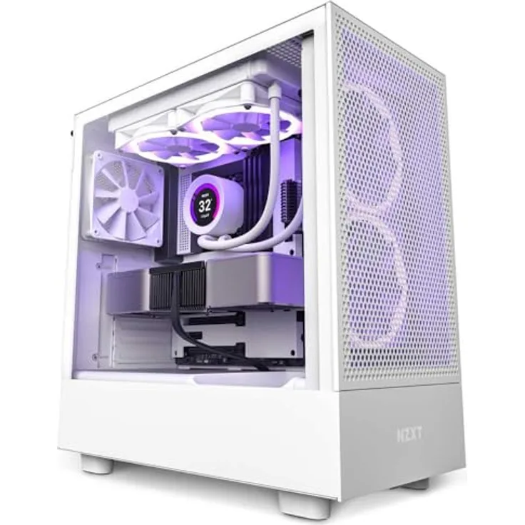 NZXT H5 Flow (ATX, Mini ITX, mATX, E-ATX), PC Gehäuse, Weiss