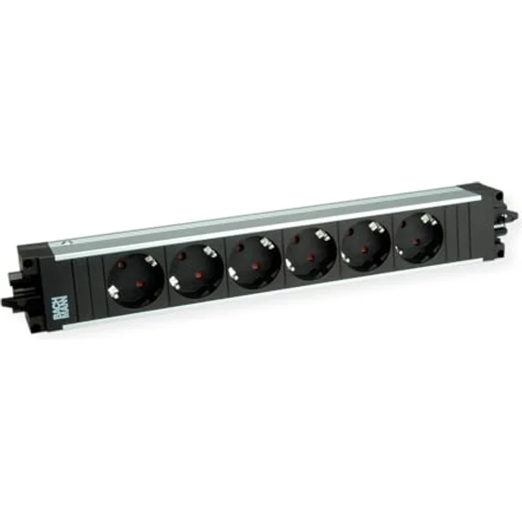 Bachmann STEP ALU 6xCEE7/3 GST18 Einbau-Tischsteckdosenleiste mit 6 Schutzkontaktsteckdosen, schwarz – Bild 2