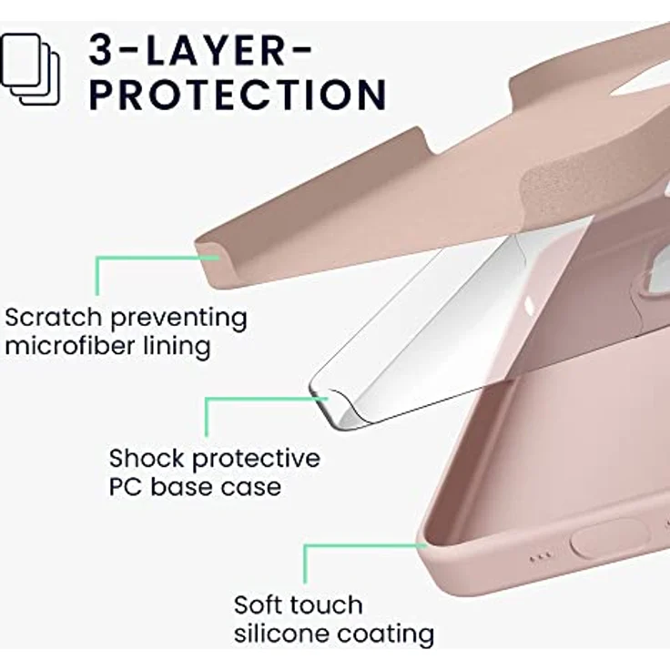 kwmobile Handyhülle für iPhone 14 Pro Max, Silikon Case in Coconut Swirl, stoßfest mit kabellosem Laden und Anti-Rutsch Rückseite – Bild 4