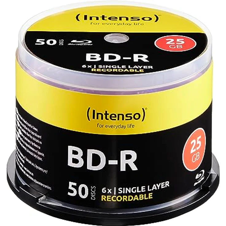 Intenso Blu-Ray 25GB, 6X Speed, Recorcable - 50pcs Cake Box – Bild 1