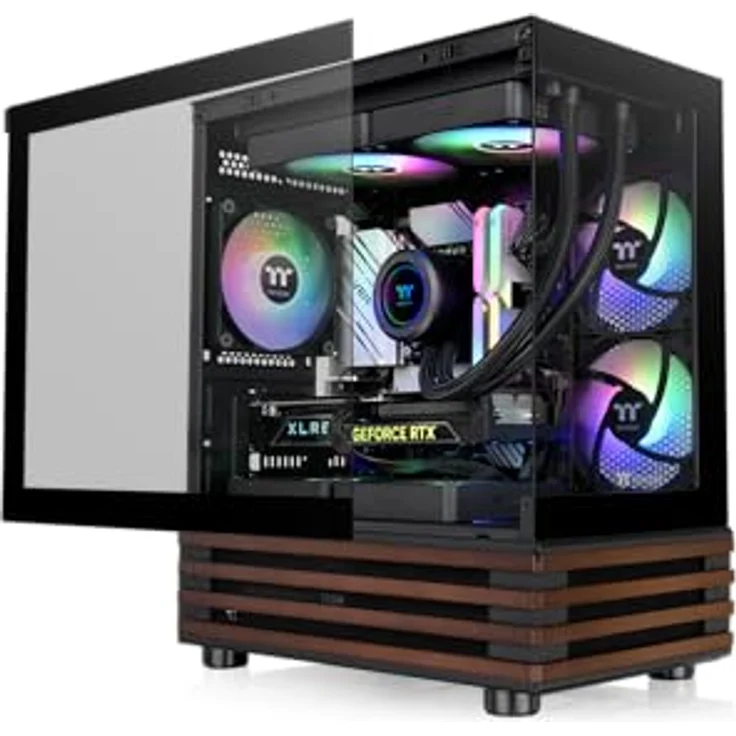 Thermaltake View 170 WS ARGB, Micro Tower PC-Gehäuse, Schwarz, micro ATX, Mini-ITX, Gehärtetes Glas, Gaming, mit RGB-Beleuchtung – Bild 7