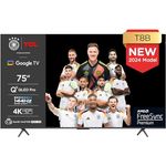 TCL 75T8B 75-Zoll QLED Pro 144Hz Onkyo Gaming Fernseher, 4K UHD, HDR Pro, Google TV (Dolby Vision IQ & Atmos, Motion Clarity, Sprachsteuerung, Kompatibel mit Google Assistant & Alexa)