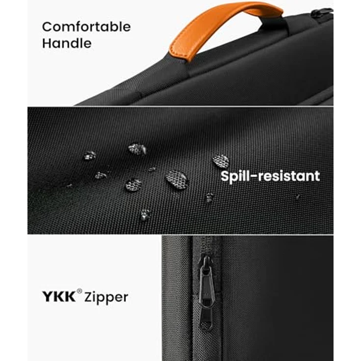 tomtoc Versatile A14 Notebooktasche für 15.4" bis 16" Laptops, Schwarz, mit zusätzlichem Fach und Corner Armor Schutz – Bild 8