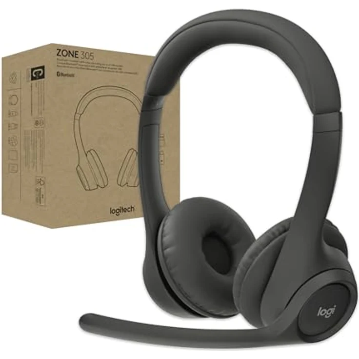 Logitech Zone 305 for Business, kabelloses Bluetooth-Headset mit Mikrofon, für Microsoft Teams, schwarz – Bild 2