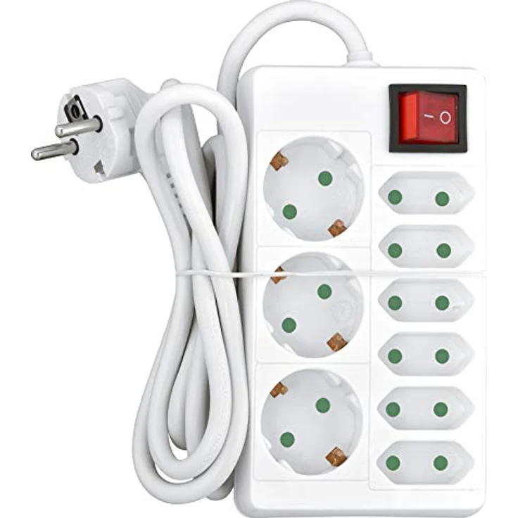 HEITECH Promotion GmbH 04003500 Steckdosenleiste, 250 V, 9-Fach, mit Schalter – Bild 2