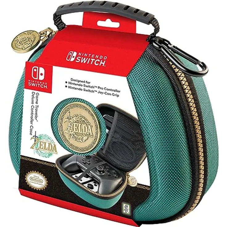 Nintendo Big Ben Gaming Case for Zelda Controller - Green, Schutz für Konsolen mit Link Motiven, harte Clutch und verstellbarem Ständer