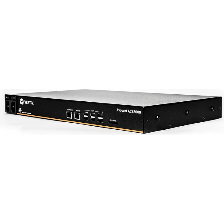 Vertiv VGA-Switch, Rack-montierbarer Konsolenserver mit 8 Anschlüssen, 1GbE, RS-232, RS-422, RS-485