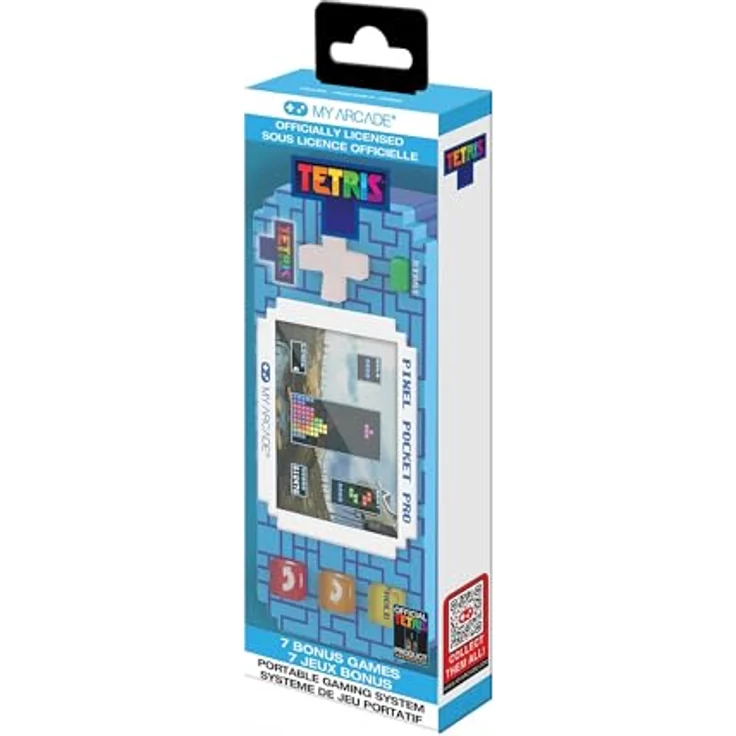My Arcade Pixel Pocket Pro Tetris, tragbare Spielkonsole 5,08 cm (2), blau – Bild 1