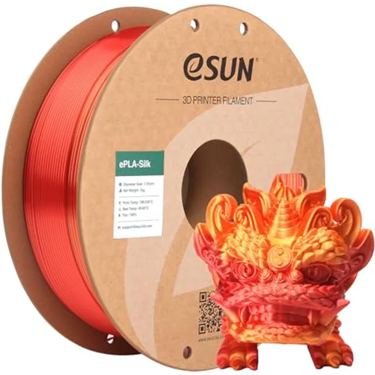 eSUN Silk Rainbow PLA Filament 1.75mm, Multicolored 3D Drucker Filament, Farbverlauf wechselnd, 1KG Spule für 3D Drucker, Blazing Regenbogen – Bild 1