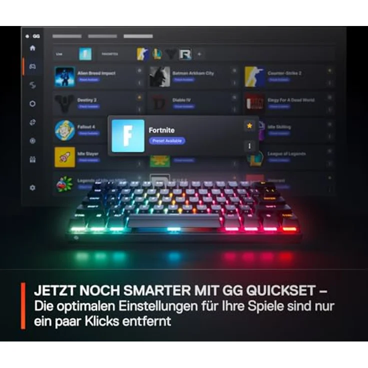SteelSeries Apex Pro Mini Gen 3, 60% Gaming Tastatur mit OmniPoint 3.0 Hall Effect Switches, anpassbarem Auslösebereich, Rapid Trigger und UK QWERTY Layout – Bild 4