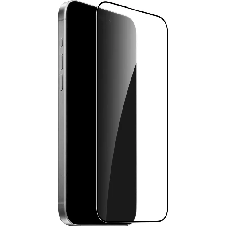 Puro Frame, Gehärtetes Glas mit Applikator für iPhone 16 Plus, 9H Kratzschutz, Schwarz