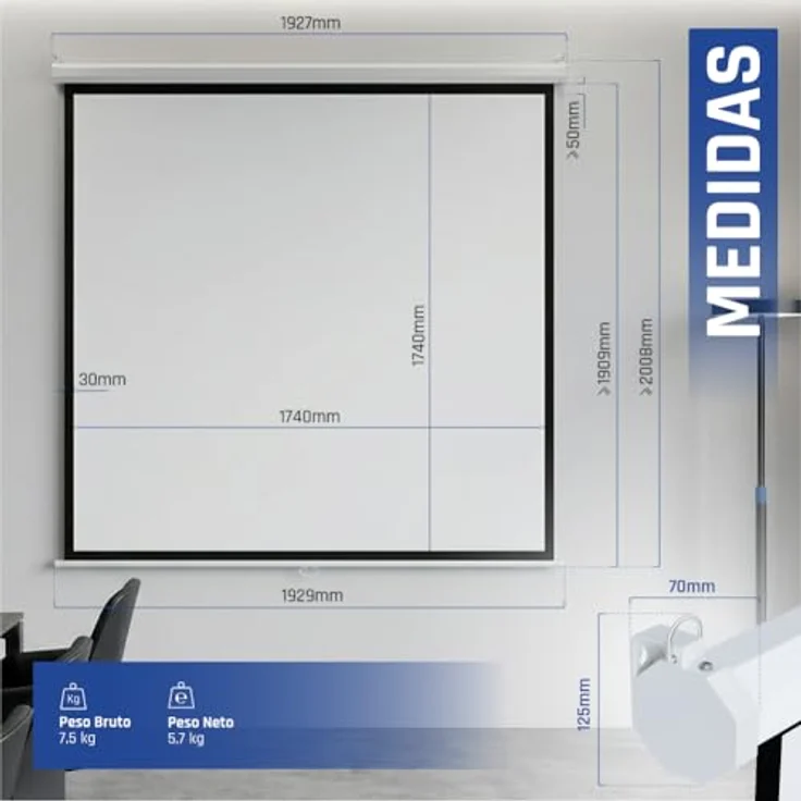 Projektions-Wandbildschirm iggual PSIMS180 (180 x 180 cm) – Bild 4