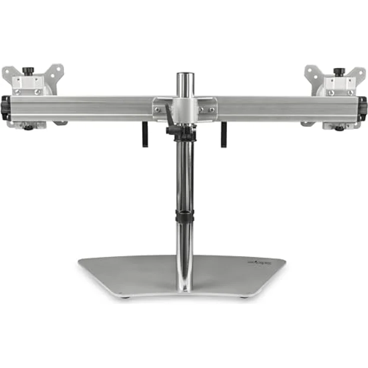 StarTech.com Dual Monitor Stand - Horizontal - für bis zu 24 ZollVESA-Monitore - Silber - Verstellbare Tischhalterung 2 Monitore (ARMDUOSS) – Bild 3