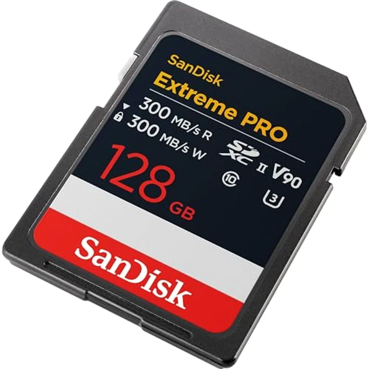 SanDisk Extreme PRO 128 GB SDXC UHS-II Karte, bis zu 300 MB/s Lesegeschwindigkeit & Schreibgeschwindigkeit, V90, 8K, schwarz – Bild 2