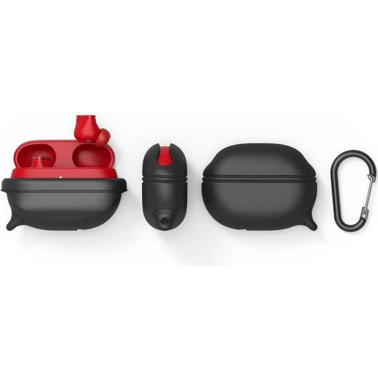 Catalyst Waterproof & Drop Proof Case für Beats Studio Buds / Studio Buds +, IP67 Schutz, schwarzes Design, militärischer Sturzschutz und Karabinerhaken