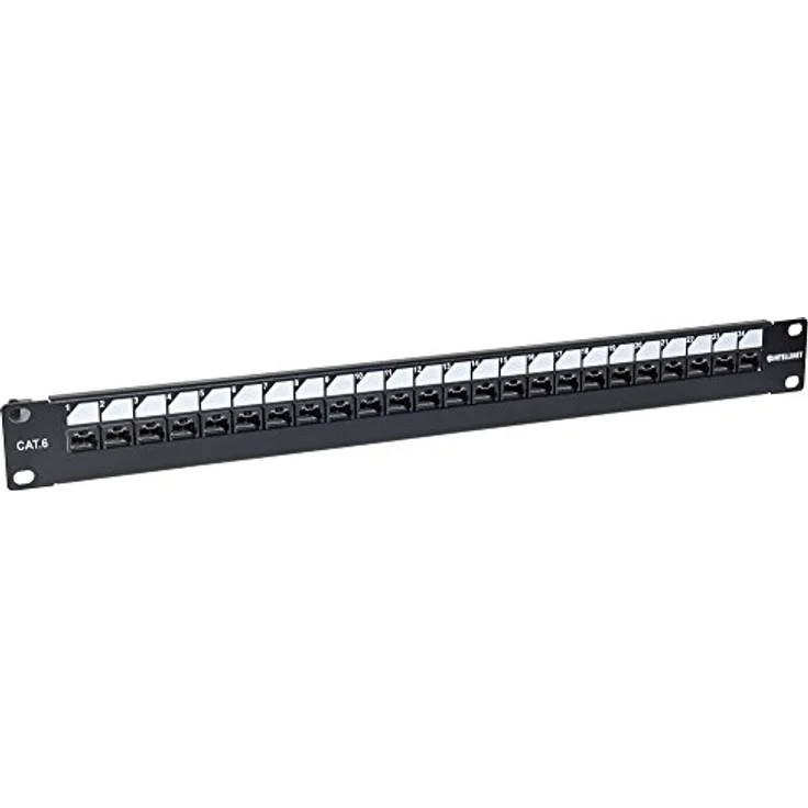 Intellinet 24 Port Netzwerk-Patchpanel, CAT 6, 1 HE, bestückt, abschließbar, 483 mm (19 Zoll) – Bild 2