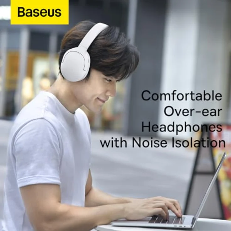 Baseus Encok D02 Pro, Over-Ear-Kopfhörer mit Bluetooth 5.0, kabellos, weiß – Bild 8