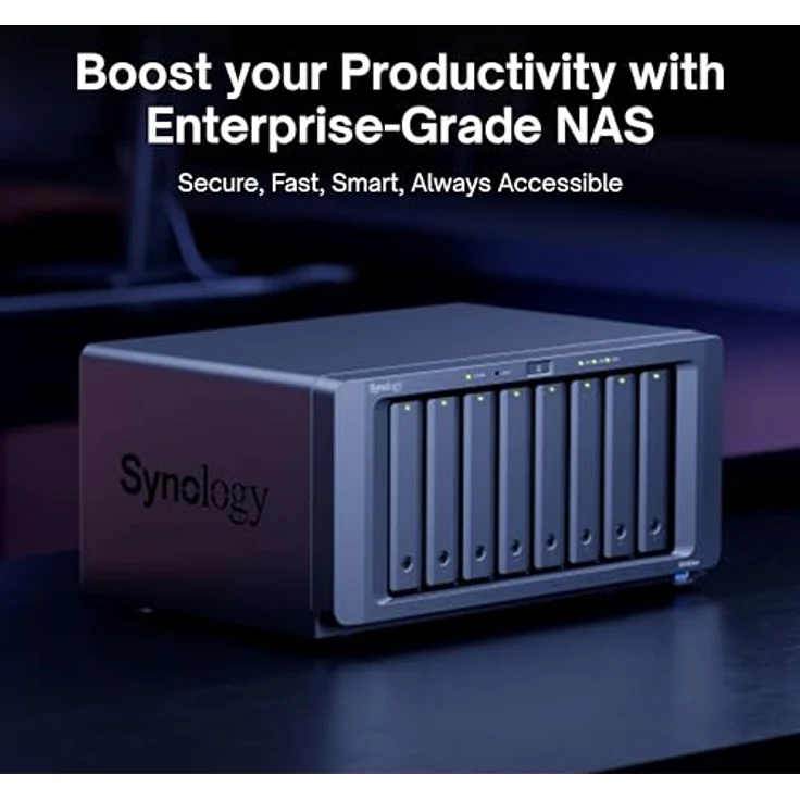 Synology NAS-Server-Paket DS1823xs+ mit 8 10GbE-Schächten, NVMe Ready, 8 GB RAM, 32 TB Speicher, 8x 4 TB Hochleistungs-NAS HDD, AMD Ryzen V1780B – Bild 3