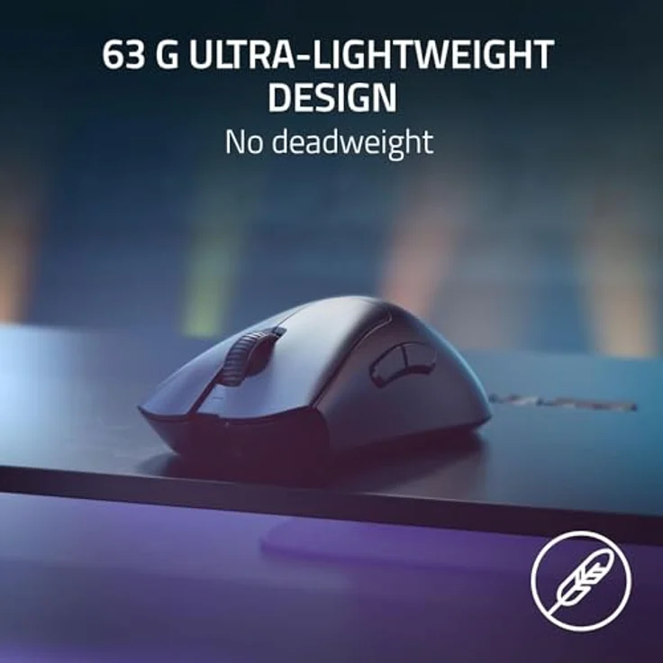 Razer DeathAdder V3 Pro + HyperPolling Wireless-Adapter - Ultra leichte E-Sport-Maus mit echten 8K Hz kabelloser Abtastrate (63 gr, Optischer Focus Pro 30K, Optische Switches 3. Gen) Schwarz – Bild 3