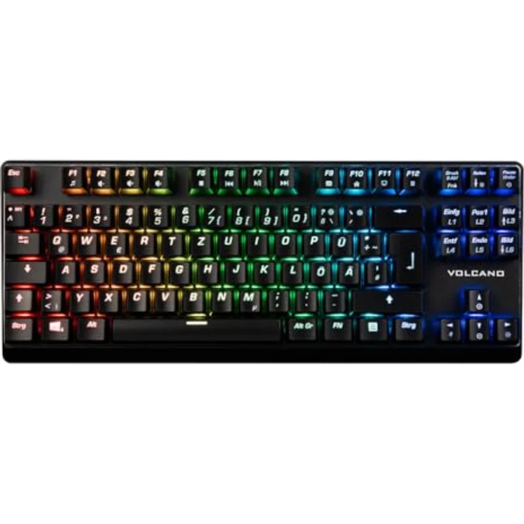 Modecom Volcano Lanparty Plus RGB, mechanische TKL-Tastatur mit Outemu Brown Switches, Schwarz, abnehmbares USB-Kabel – Bild 1
