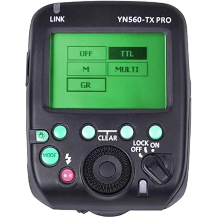 Yongnuo YN-560-TXPRO-N, Funk-Fernauslöser mit 16 Kanälen, 100 m Reichweite und E-TTL II Unterstützung für Nikon