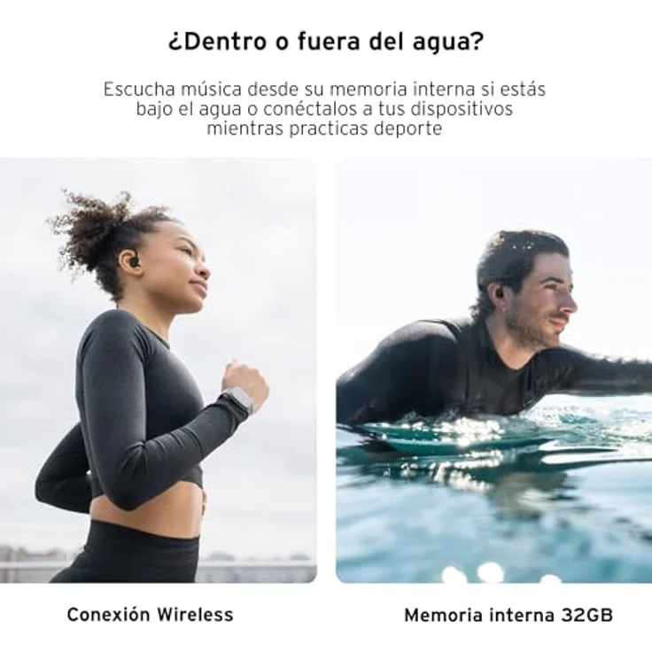 Head Bone Conduction Earphones, kabellose Kopfhörer mit IPX8 wasserdicht, Bluetooth 5.3, leichtes Design - Schwarz – Bild 5