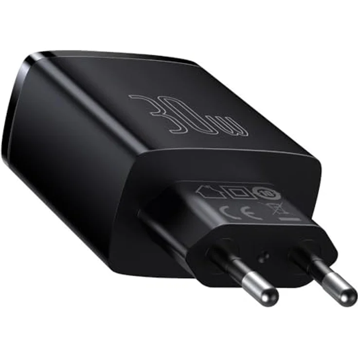 Baseus Compact Quick Charger CCXJ-E01, 2× USB-A + USB-C PD 3 A 30 W, schwarz – Bild 3