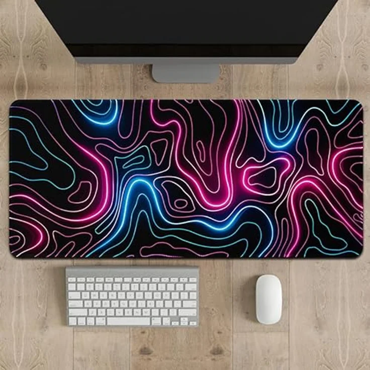 Rcege Großer Gaming-Mauspad 600x300mm, genähte Kanten, rutschfeste Unterlage, wasserresistent, Schreibtischmatte für Tastatur und Maus – Bild 4